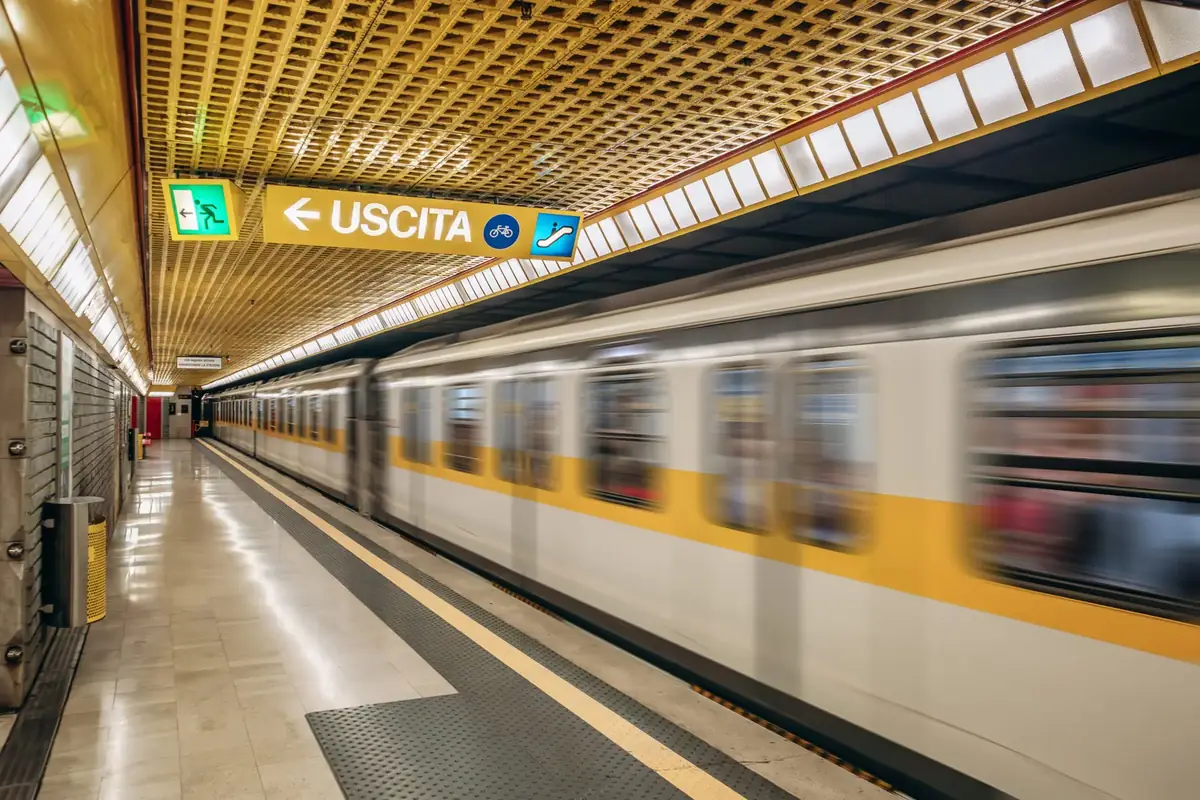 Milan, Italy – August 20, 2024: Platform of Sondrio metro station in Milan
