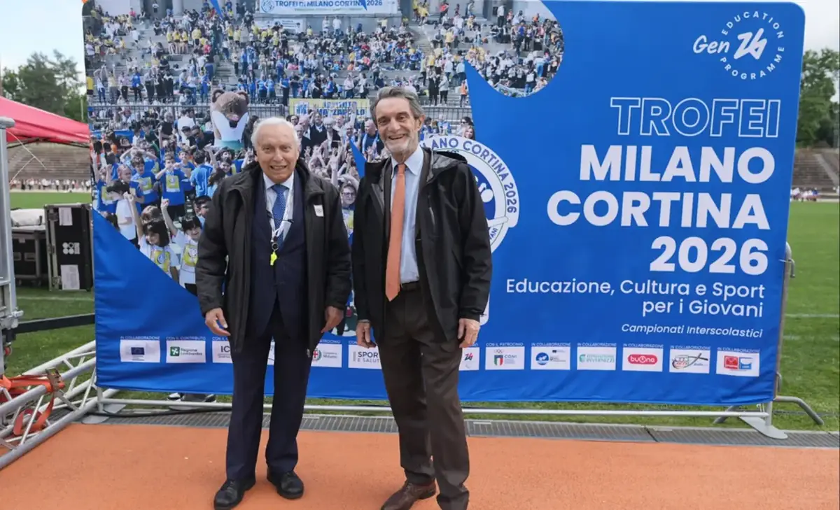 Milano, Fontana alla finale di “Trofei di Milano Cortina 2026”: educazione, cultura e sport per i giovani