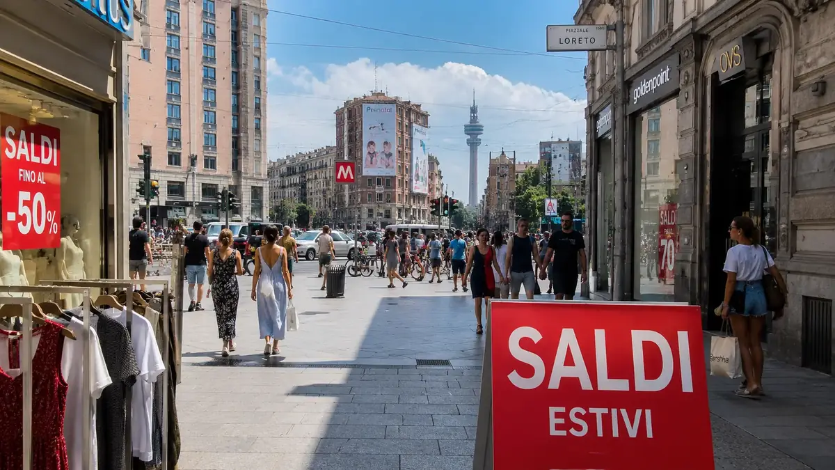 Saldi estivi a Milano, oltre 196 mila persone nel primo weekend tra il Castello Sforzesco e Piazzale Loreto