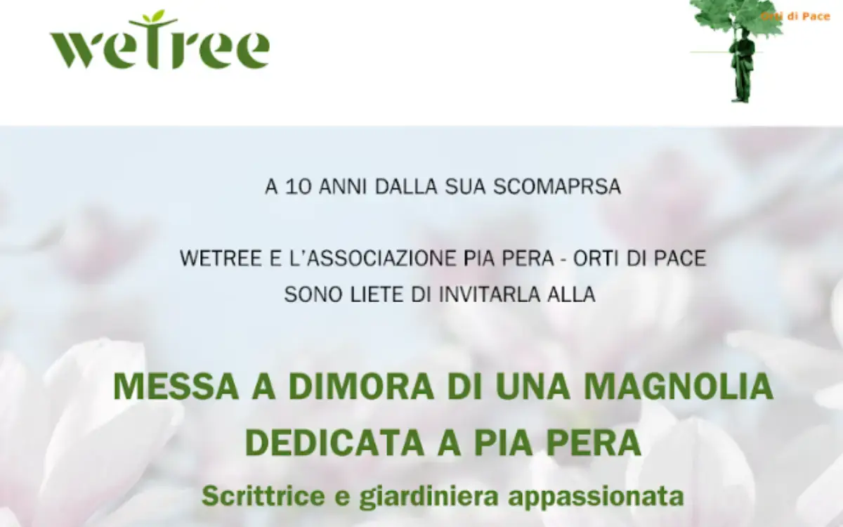 Milano ricorda la scrittrice Pia Pera a dieci anni dalla scomparsa con una magnolia al Parco 8 marzo