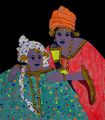 Mbida Junior - Sénegal - pittura su vetro - 88x78cm